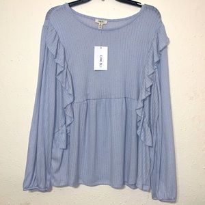 Long sleeve ruffle shirt